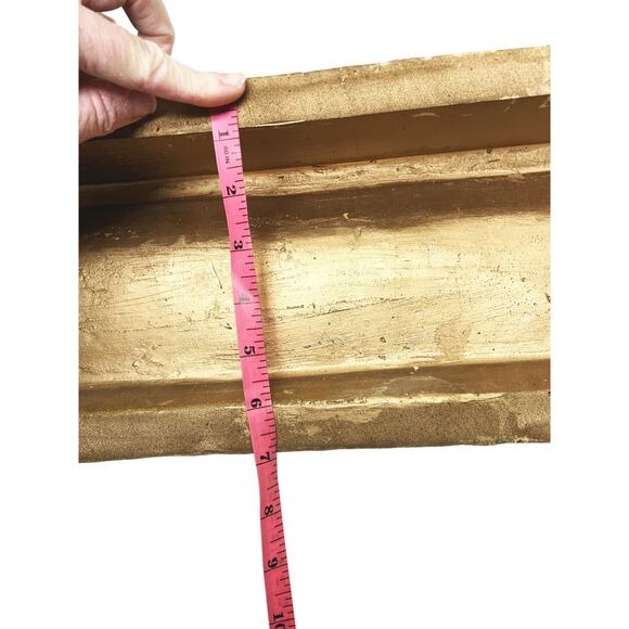 Vintage Gold Gilt Carved Wood Look Foam Wall Shelf Hollywood Regency - Picture 7 of 8